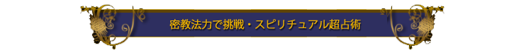 密教法力で挑戦・スピリチュアル超占術